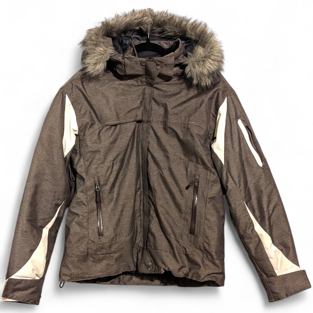​⛷️ Columbia Titanium Omni-Tech Rose Motif Ski Jacket Large Great Condition❄️